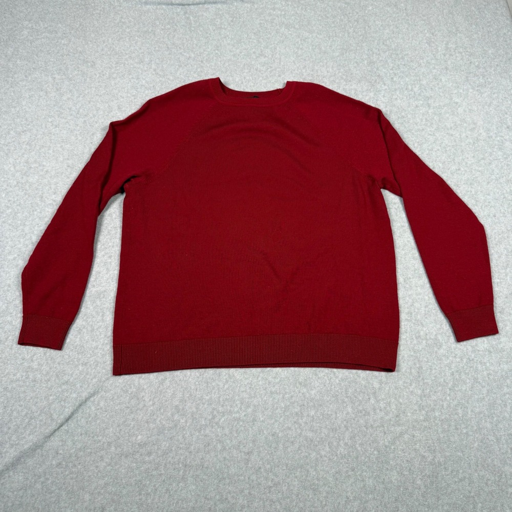 Vintage 80s Murano Mens Red 100% Merino Wool Crewneck Raglan Sweater Size M